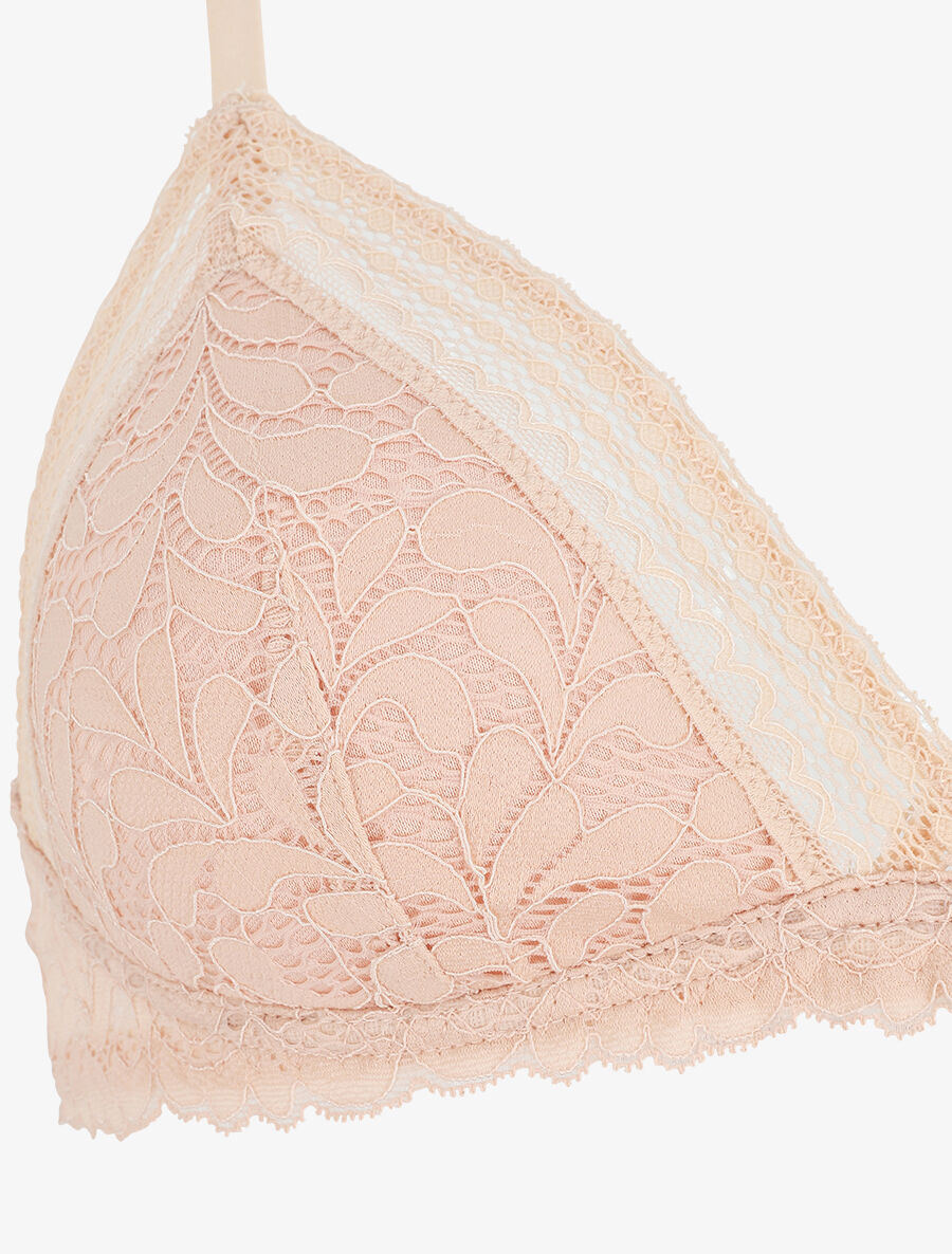 Ensemble push up en dentelle à motifs fleuri - Rose - 4