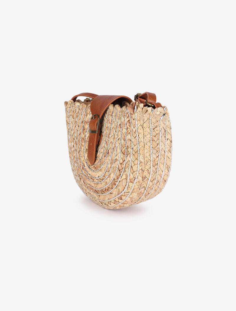 Sac demi lune Jocelyne - Beige/argent - 2