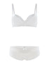 Ensemble SG et culotte à bord satiné - blanc - 1