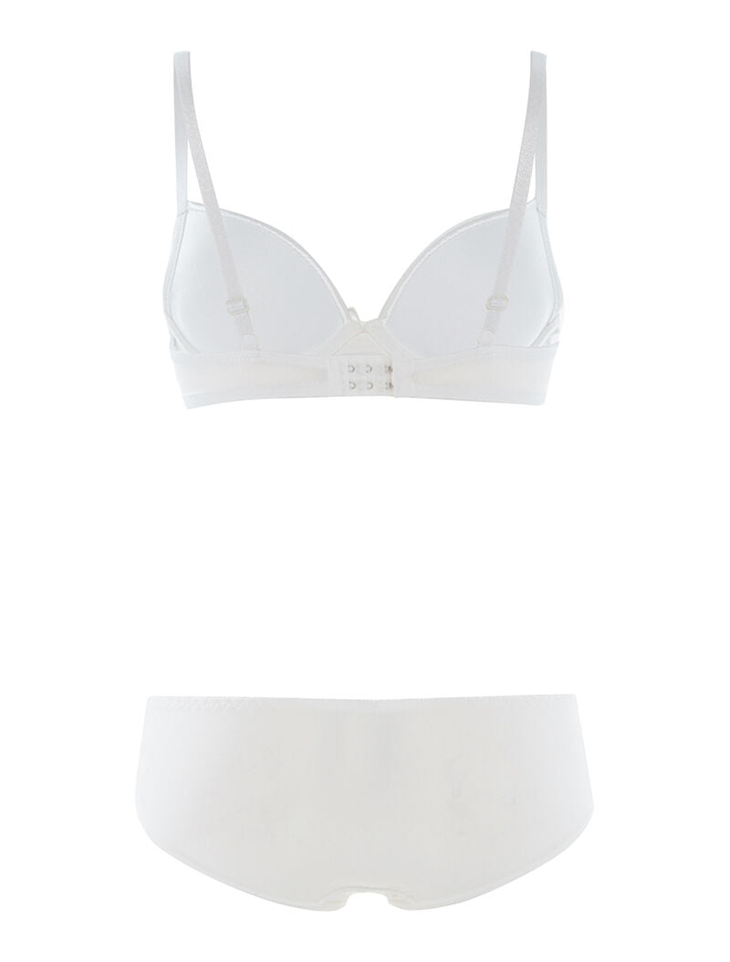 Ensemble SG et culotte à bord satiné - blanc - 2