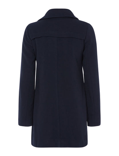 Manteau casual chic intérieur molletonné - bleu nuit - 4