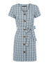Robe à carreaux ceinturée - noir - 1