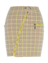 Jupe fermeture zip en biais à carreaux - jaune - 1