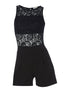 Combishort buste ajouré dentelle - noir - 1