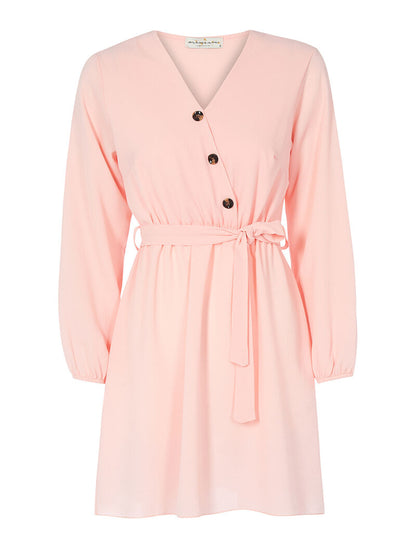 Robe fluide tissu effet crêpe - rose bonbon - 1