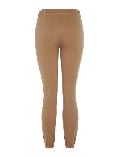 Pantalon 7/8 à bords élastiqués - camel