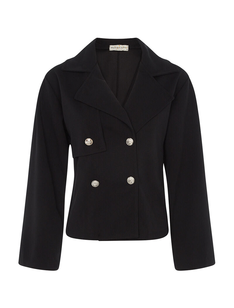 Veste large à empiècement - noir - 1