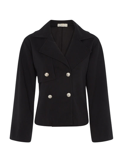 Veste large à empiècement - noir - 1