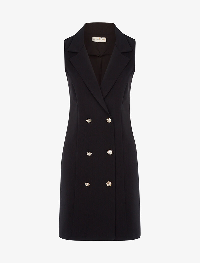 Robe tailleur boutonnée - noir - 1