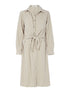 Robe longue à empiècement style chemise - beige - 1