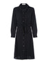 Robe longue à empiècement style chemise - noir - 1