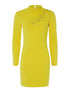 Robe fluide à oeillets et lacets - jaune - 1