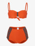 Bikini taille haute à lace brodé - orange - 1