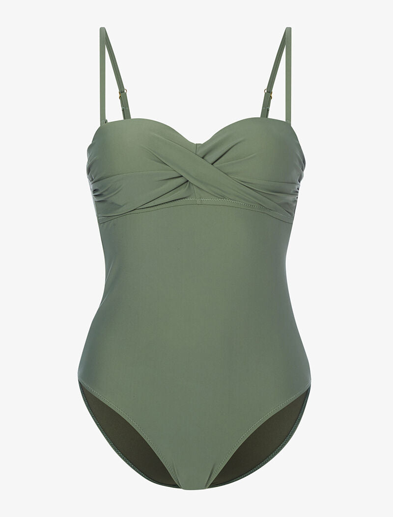 Monokini à bandeau torsadé - kaki - 3