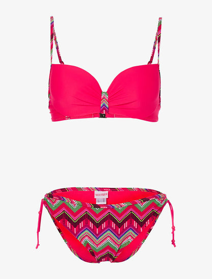 Bikini zig-zag éthnique - corail - 3