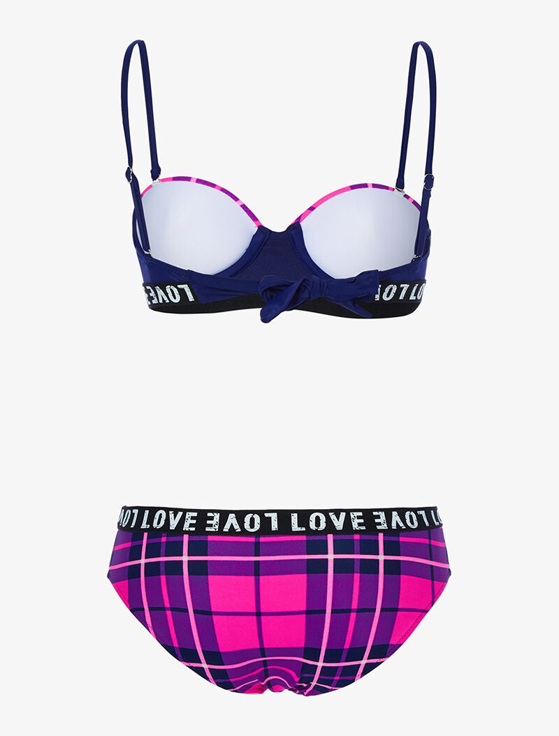 Bikini Love imprimé tartan - violet - 2