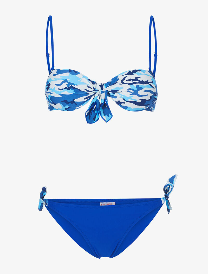 Bikini bandeau treillis - bleu - 3