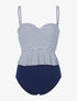 Tankini péplum marinière - blanc - 1
