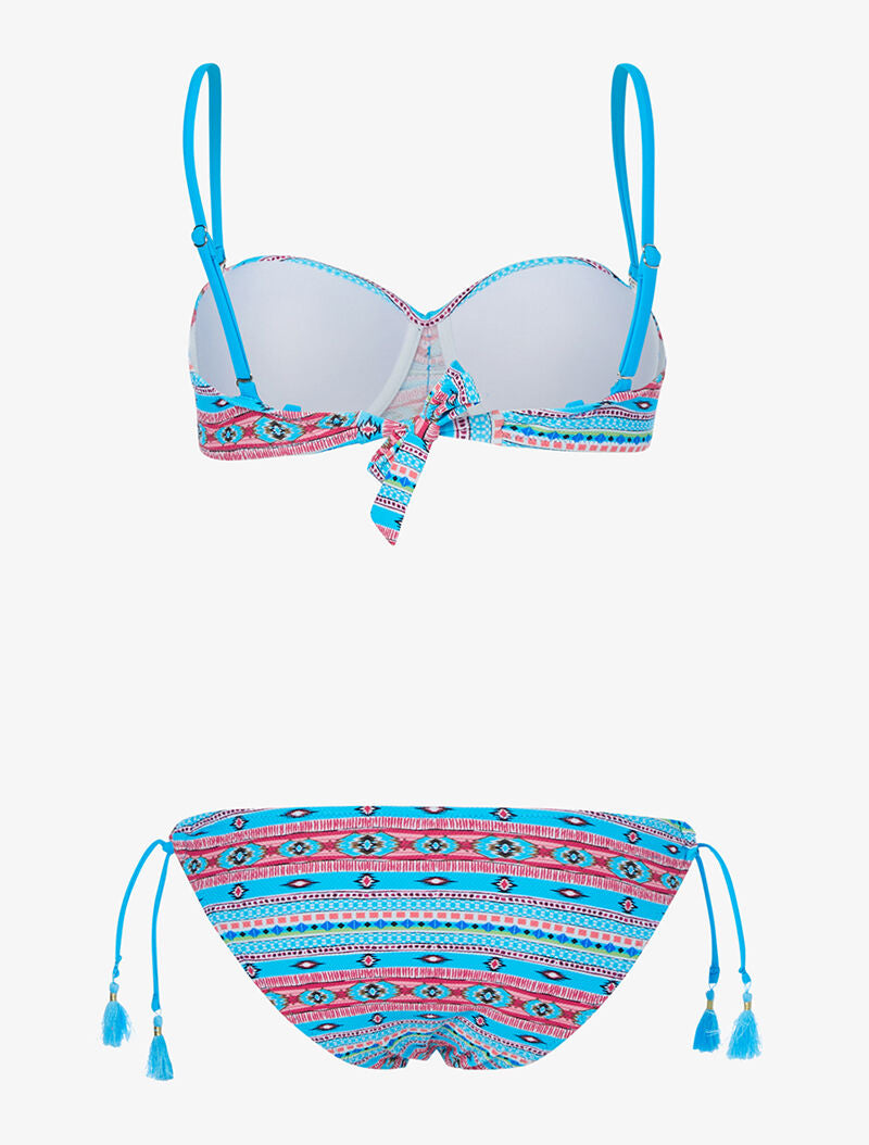 Bikini flashy éthnique - bleu/rouge - 2