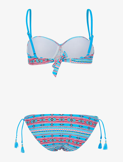Bikini flashy éthnique - bleu/rouge - 2
