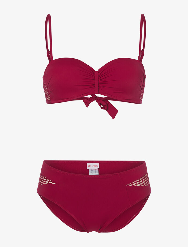 Bikini empiècements résille - bordeaux - 3