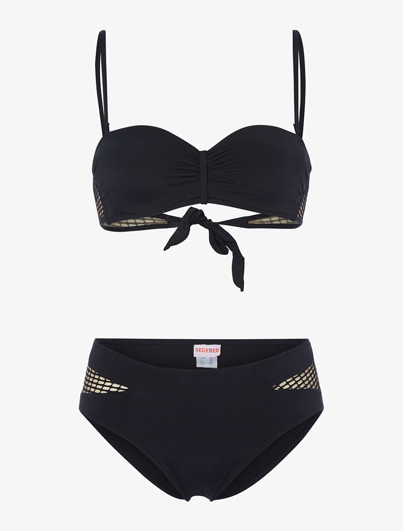 Bikini empiècements résille - noir - 3