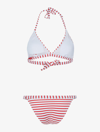 Bikini imprimé marinière - rouge - 2