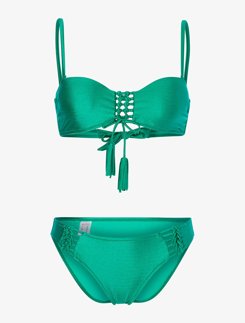 Bikini ajouré irisé - vert - 1