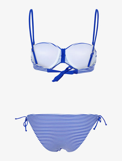 Bikini rayé à flamants roses - bleu électrique - 2