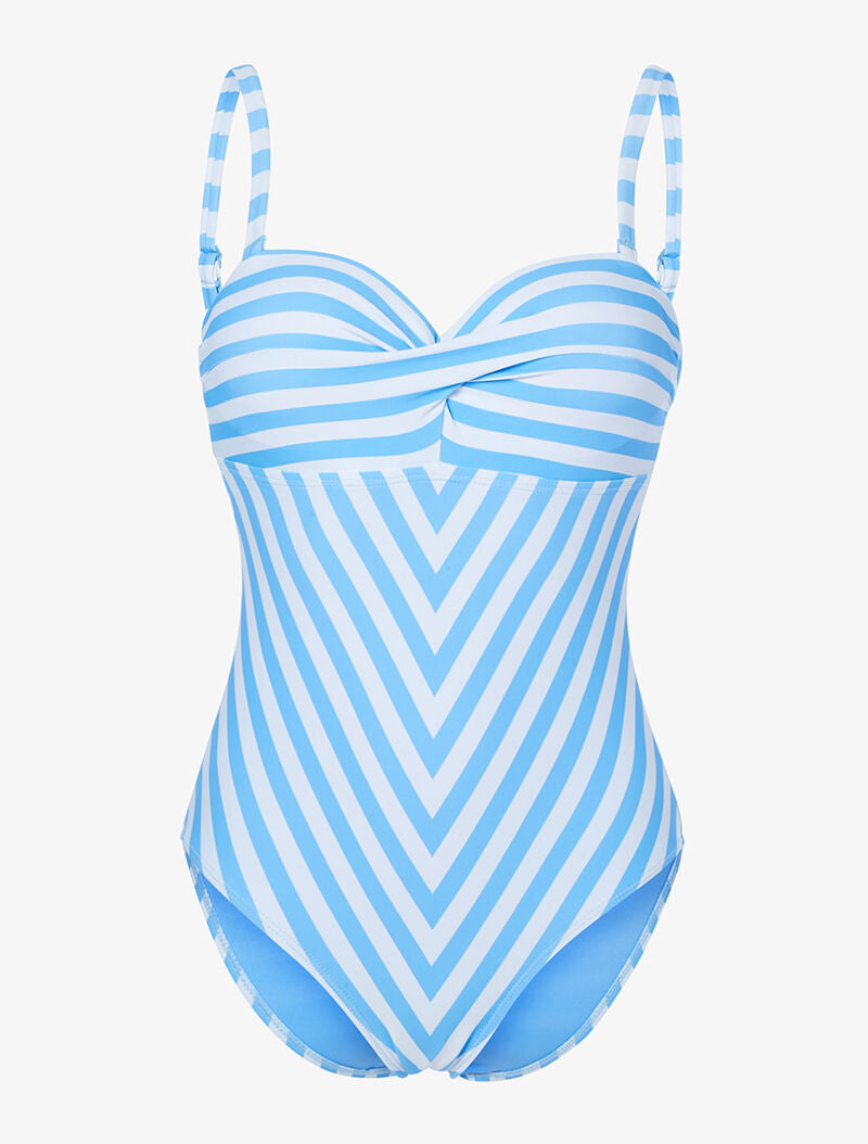 Monokini à rayures - bleu ciel - 1