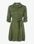 Robe style saharienne évasée - kaki - 1