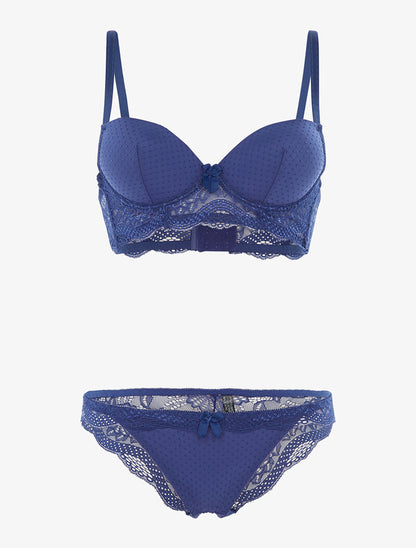 Ensemble soutien-gorge bustier - bleu électrique - 1