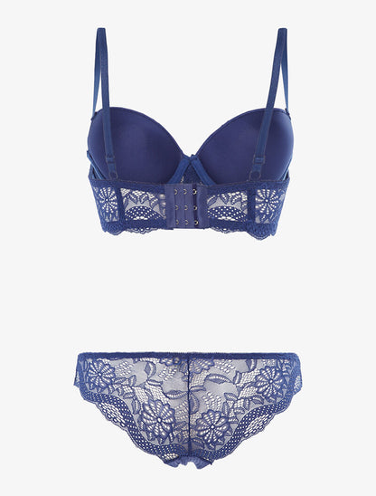 Ensemble soutien-gorge bustier - bleu électrique - 2