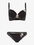 Ensemble SG et tanga empiècement fleurs brodées - noir - 3