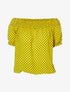 Top à pois encolure bardot - moutarde/noir - 3