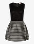 Robe patineuse bimatière bas tressé - noir/blanc - 1