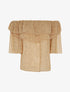 Blouse transparente mouchetée - pêche - 1