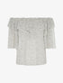 Blouse transparente mouchetée - blanc - 1
