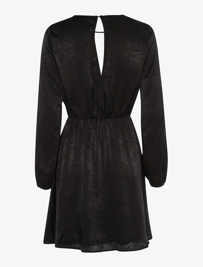 Robe patineuse satinée - noir - 2