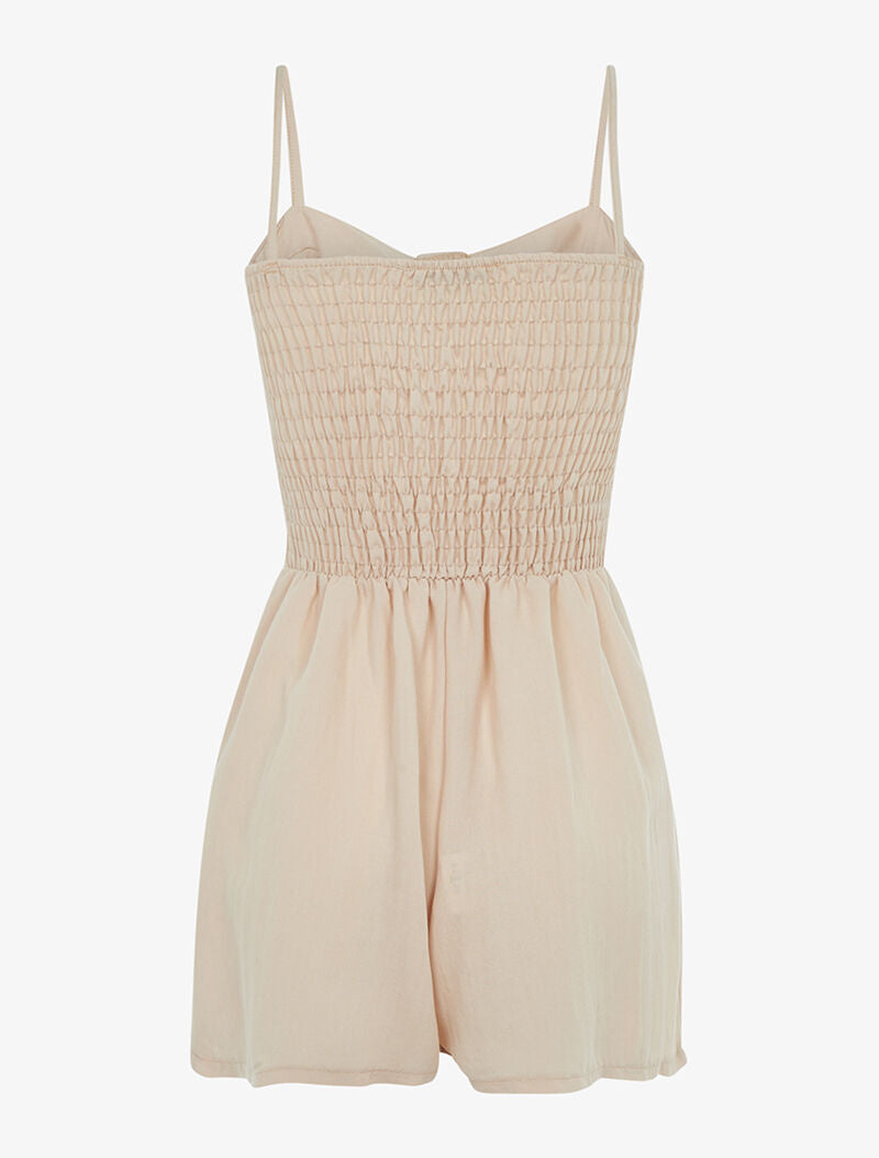 Combishort légère à bustier coqué - beige - 2