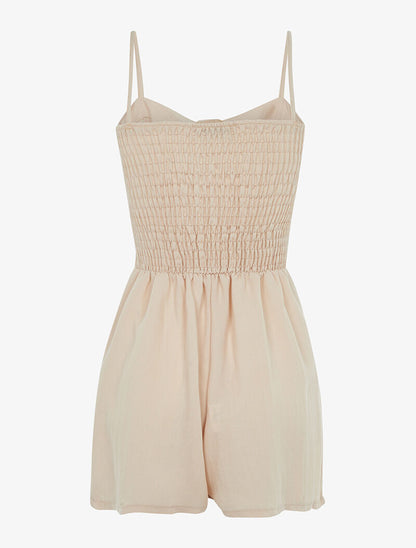 Combishort légère à bustier coqué - beige - 2