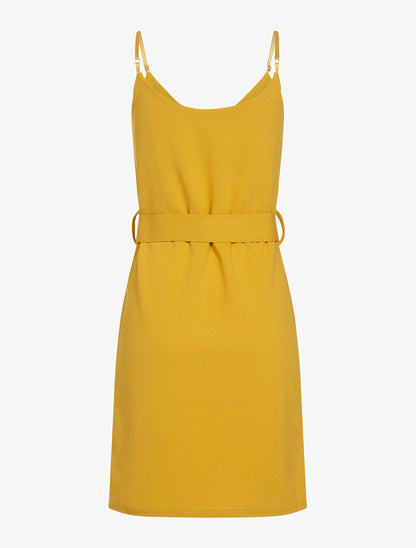 Robe nuisette à taille ceinturée - moutarde - 2