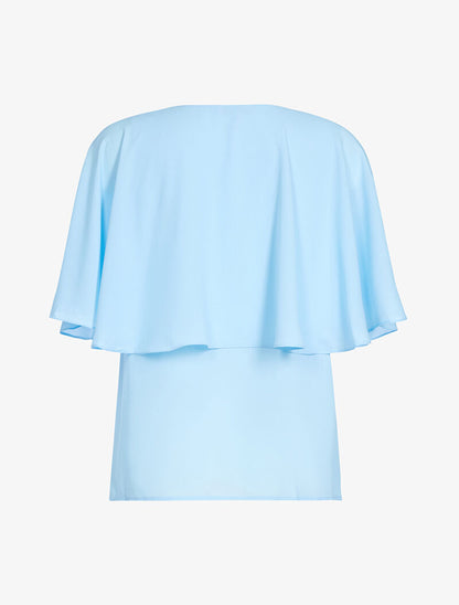 Top style cape en voile fin - bleu ciel - 2
