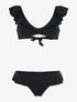 Bikini volanté échancré - noir - 1
