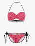 Bikini imprimé python à liens - rose fluo - 1