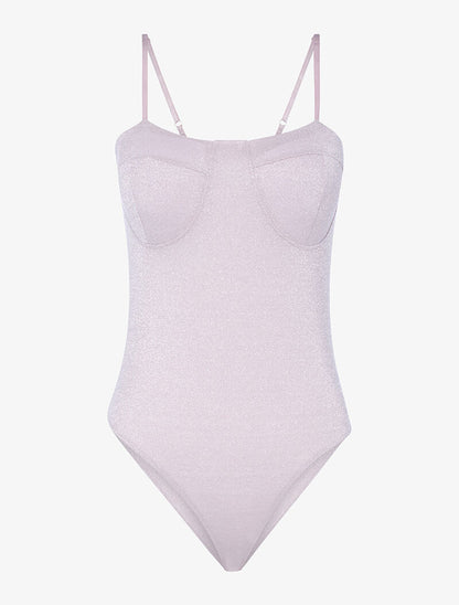 Body pailleté à armature bustier - rose - 3