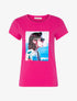 T-shirt portrait à la plage - fushia - 1