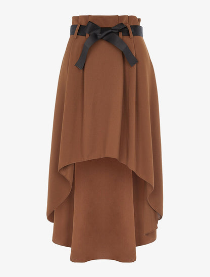 Jupe mi longue asymétrique - camel - 3