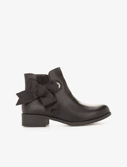 Bottines à rubans noeuds décoratifs - noir - 1