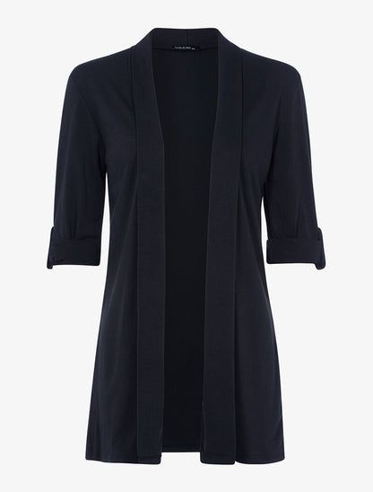 Gilet ouvert à manches rabattables - noir - 1